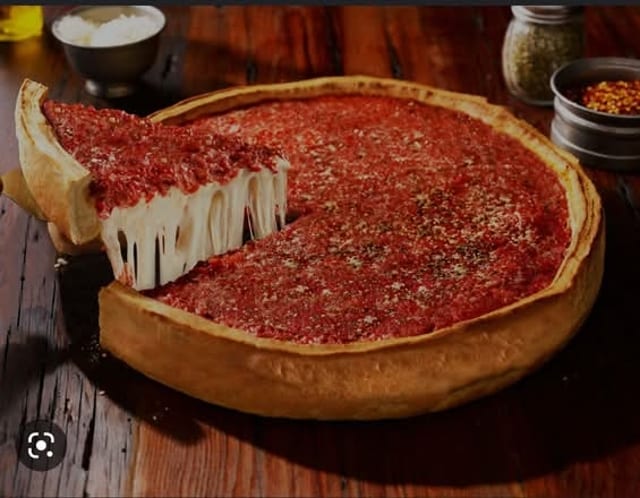 3 Topping Deep Dish Pizza.